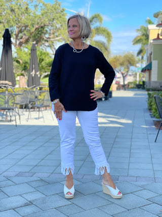 BLACK LONG WAFFLE COTTON - Cathys Place