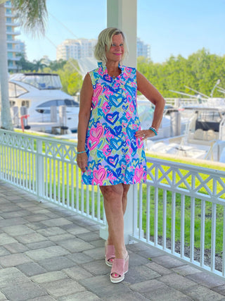 SECRET LOVE HEARTS RUFFLE DRESS LULU-B