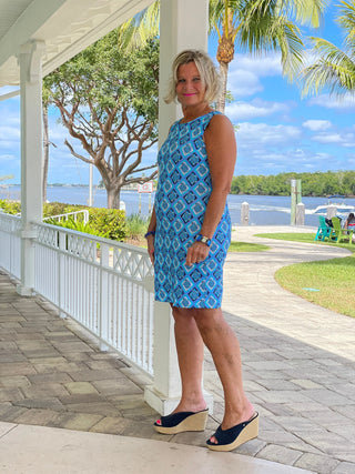 BAHAMA BLUE SHIFT DRESS LULU-B
