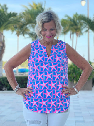 PINK STARFISH BEACH SLEEVELESS - Cathys Place
