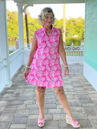 PINK LANE COLLAR DRESS - Cathys Place