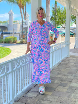 CAROLINA PAISLEY ELBOW MAXI LULU-B