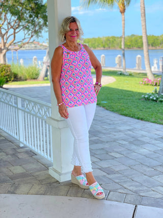 PALM TREE SIESTA HALTER TOP LULU-B