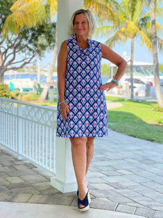 PINEAPPLE VACA RUFFLE DRESS LULU-B