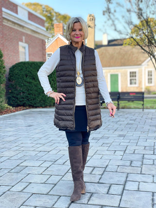 LULU-B OLIVE PUFFER VEST LULU-B