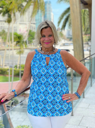 BAHAMA BLUE KEYHOLE TOP LULU-B