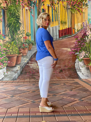 BLUE SHORT SLEEVE TOP LULU-B