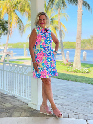 SECRET LOVE HEARTS RUFFLE DRESS LULU-B