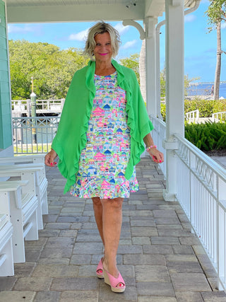 TIKI ESCAPE HALTER RUFFLE DRESS LULU-B