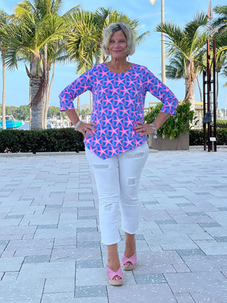 PINK STARFISH BEACH ASYMMETRIC TOP - Cathys Place