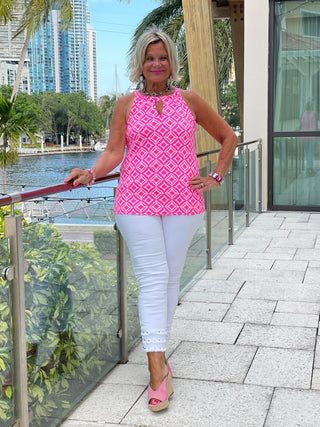 PINK DIAMONDS KEYHOLE TOP LULU-B