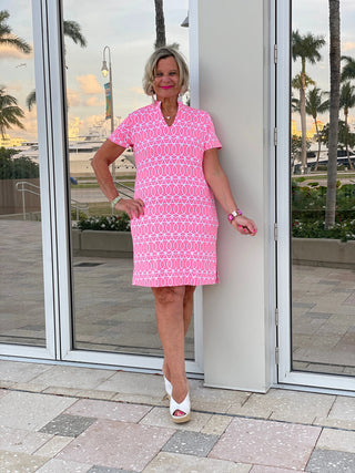 CANDY PINK SHORT SLEEVE DRESS LULU-B