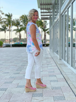 POST CARDS OF LOVE SLEEVELESS TOP - Cathys Place