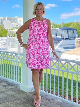 PINK LANE KEYHOLE DRESS - Cathys Place