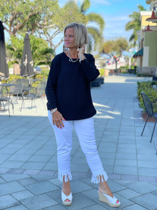 BLACK LONG WAFFLE COTTON - Cathys Place