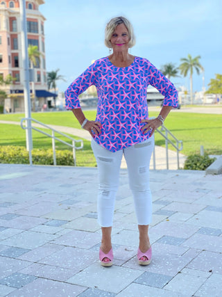PINK STARFISH BEACH ASYMMETRIC TOP - Cathys Place