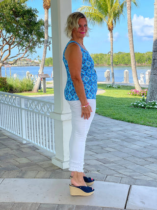 BAHAMA BLUE TURTLE HALTER TOP LULU-B