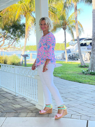 CAROLINA PAISLEY ASYMMETRIC TOP LULU-B