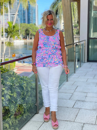 CAROLINA PAISLEY CHA CHA TANK TOP LULU-B