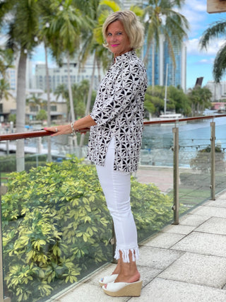 BLACK AND BEIGE TUNIC - Cathys Place