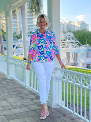 SECRET LOVE HEARTS RUFFLE TOP LULU-B