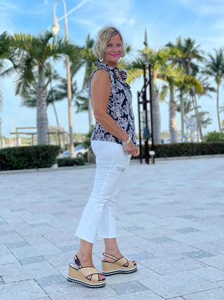 NAUTICAL LANE SLEEVELESS RUFFLE - Cathys Place