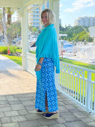 BAHAMA BLUE TURTLE KEYHOLE MAXI guy LULU-B