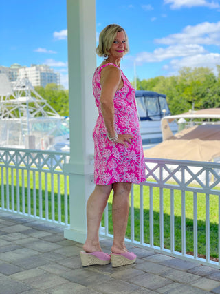 PINK LANE KEYHOLE DRESS - Cathys Place