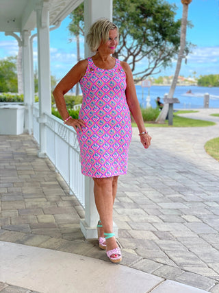 PALM TREE SIESTA HALTER DRESS LULU-B