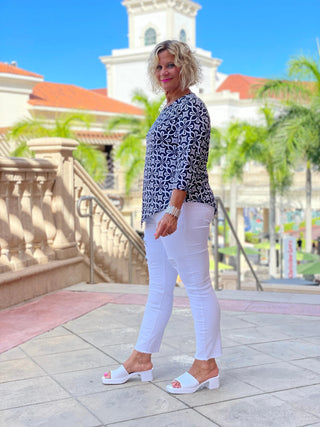 BRIGHTEN BLUE ASYMMETRIC TOP - Cathys Place