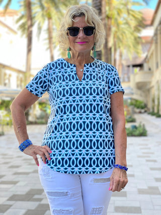 MELINA BLUE SHORT SLEEVE - Cathys Place