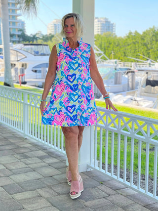 SECRET LOVE HEARTS RUFFLE DRESS LULU-B