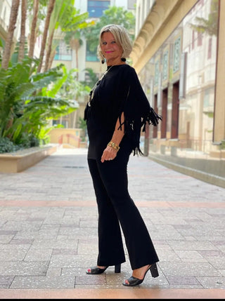 BLACK FRINGE TOP Cathys Place