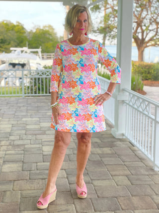 PALM BEACH GARDEN SLEEVE DRESS - Cathys Place