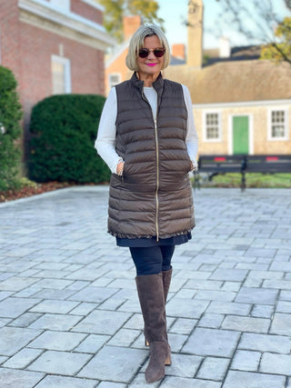 LULU-B OLIVE PUFFER VEST LULU-B