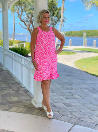 PINK DIAMONDS HALTER RUFFLE LULU-B