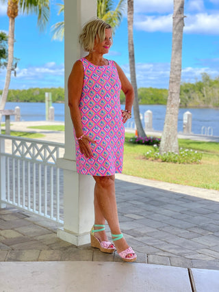 PALM TREE SIESTA SHIFT DRESS LULU-B