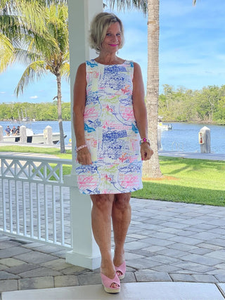 POST CARDS OF LOVE SHIFT DRESS - Cathys Place