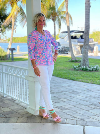 CAROLINA PAISLEY V NECK LULU-B