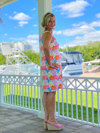 PALM BEACH GARDEN KEYHOLE DRESS - Cathys Place