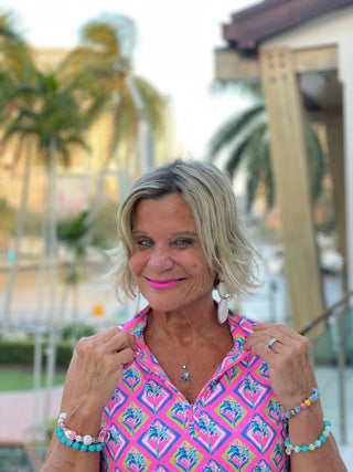 PALM TREE SIESTA SLEEVELESS ZIPPER TOP LULU-B