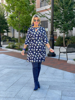 LULU-B KEYHOLE NAVY DREAMING DRESS LULU-B