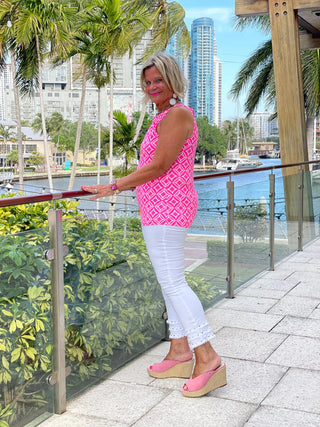 PINK DIAMONDS KEYHOLE TOP LULU-B