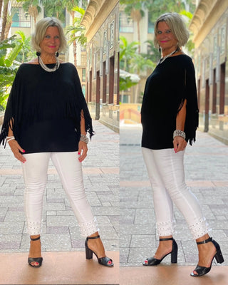 BLACK FRINGE TOP Cathys Place