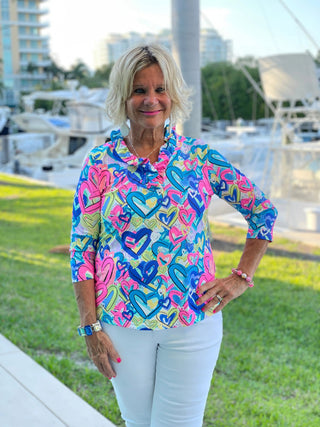 SECRET LOVE HEARTS RUFFLE TOP LULU-B