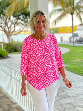 PINK DIAMONDS ASYMMETRIC TOP LULU-B