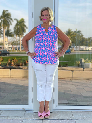 PINK STARFISH BEACH SLEEVELESS - Cathys Place
