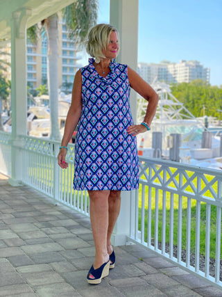 PINEAPPLE VACA RUFFLE DRESS LULU-B