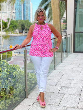 PINK DIAMONDS KEYHOLE TOP LULU-B