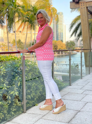 CANDY PINK SLEEVELESS ZIPPER LULU-B